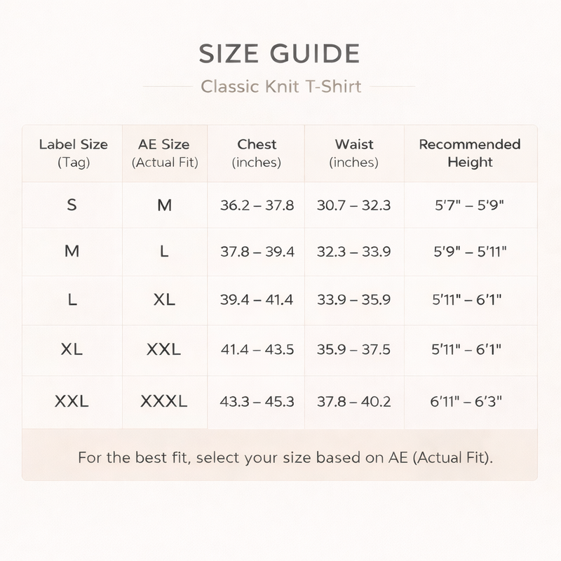 Size chart for Men's Striped Knit Button-Up Polo Shirt