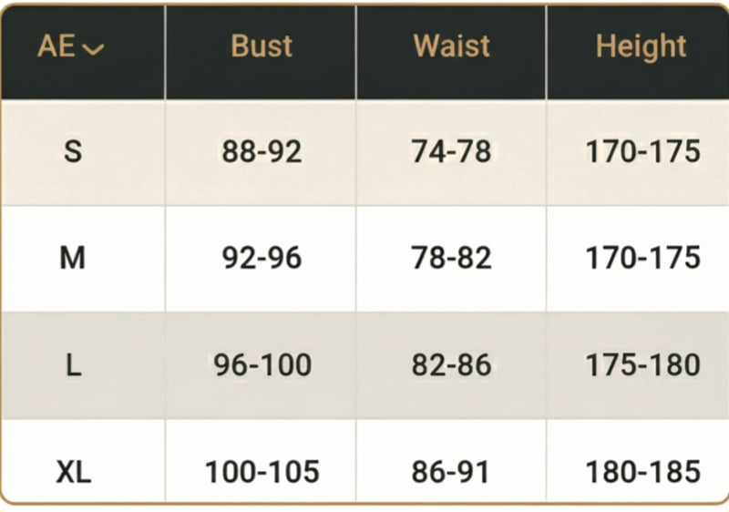 Size chart for Men’s  Cable-Knit Sweater | Premium Winter Knitwear