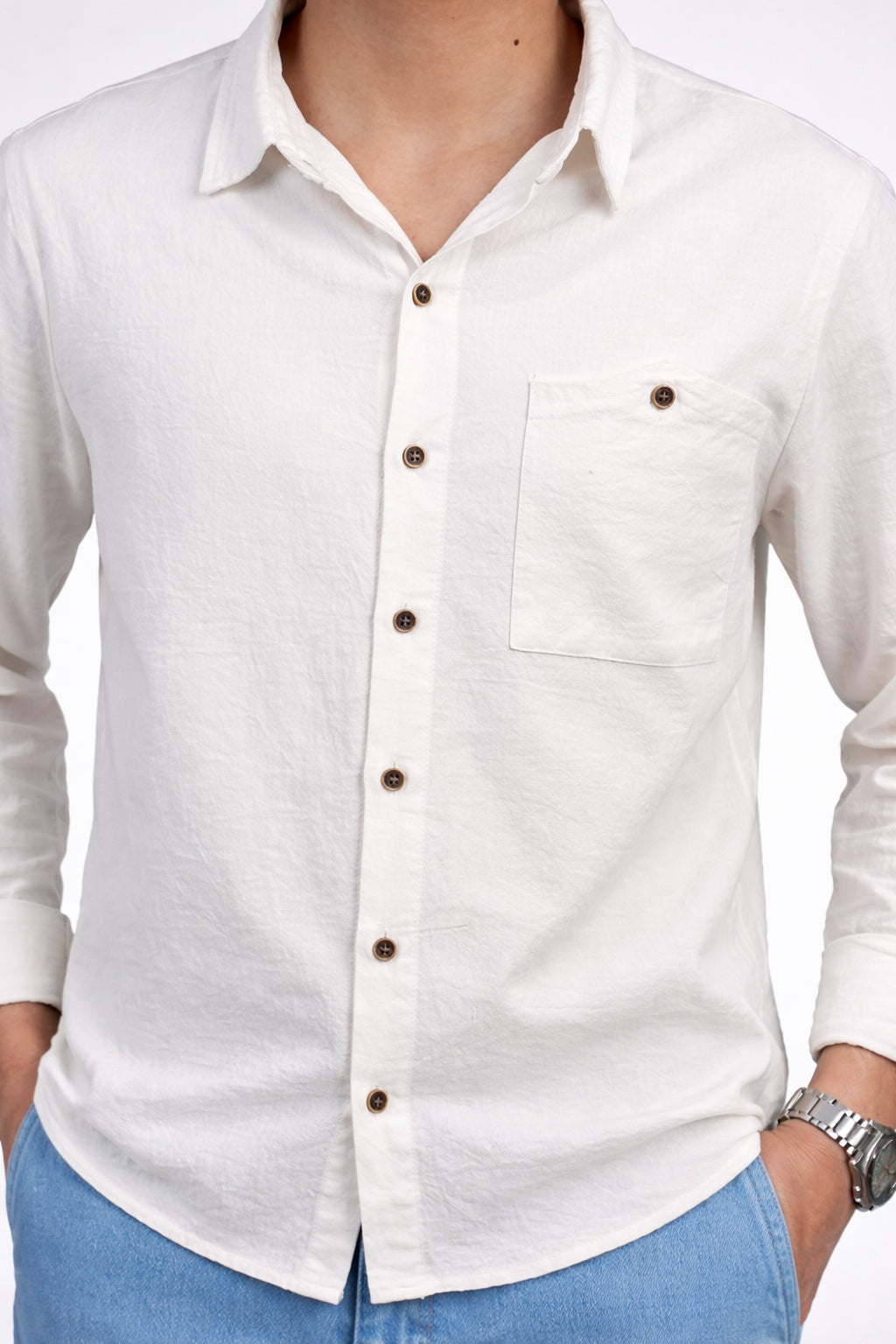 Men’s Pure White Linen Shirt – New Season Essential