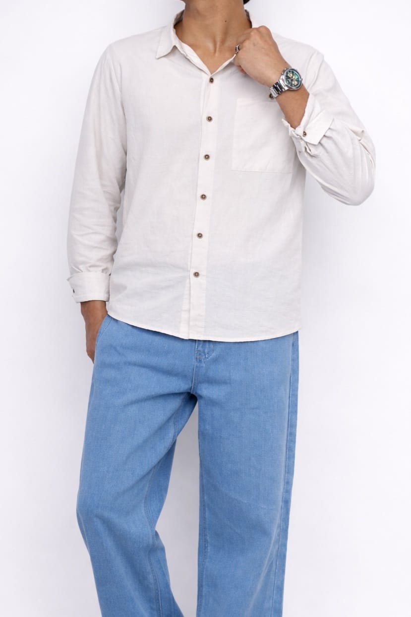 Men’s Pure White Linen Shirt – New Season Essential