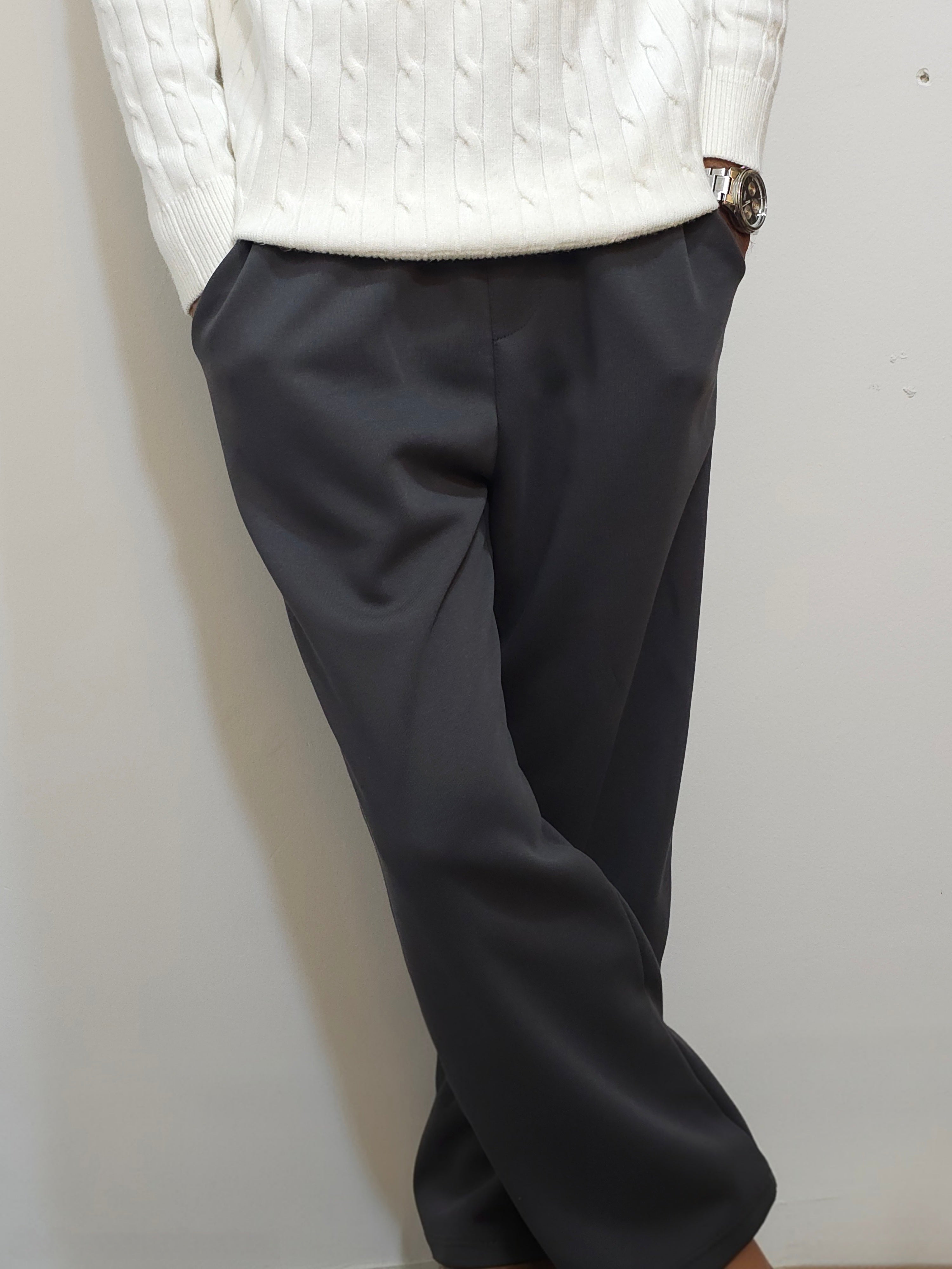 Premium Straight-Fit Soft Grey Trouser