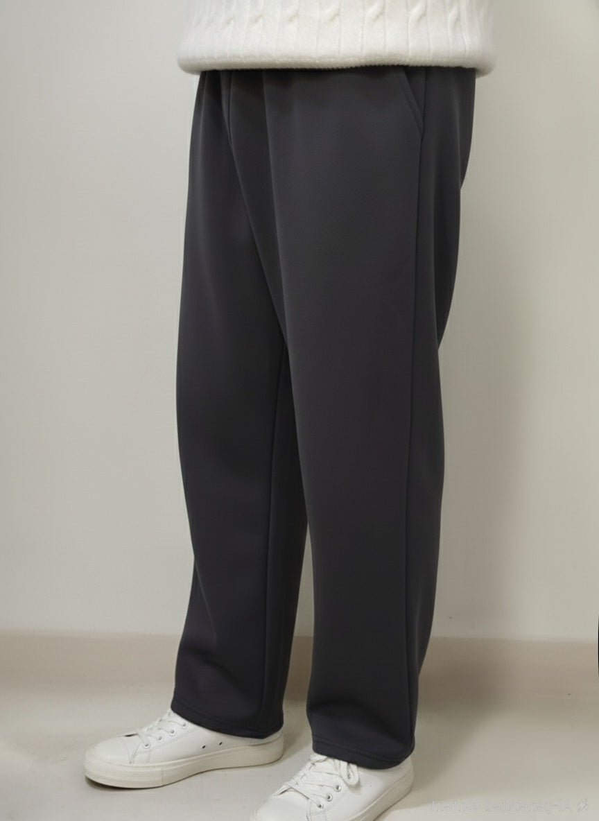 Premium Straight-Fit Soft Grey Trouser