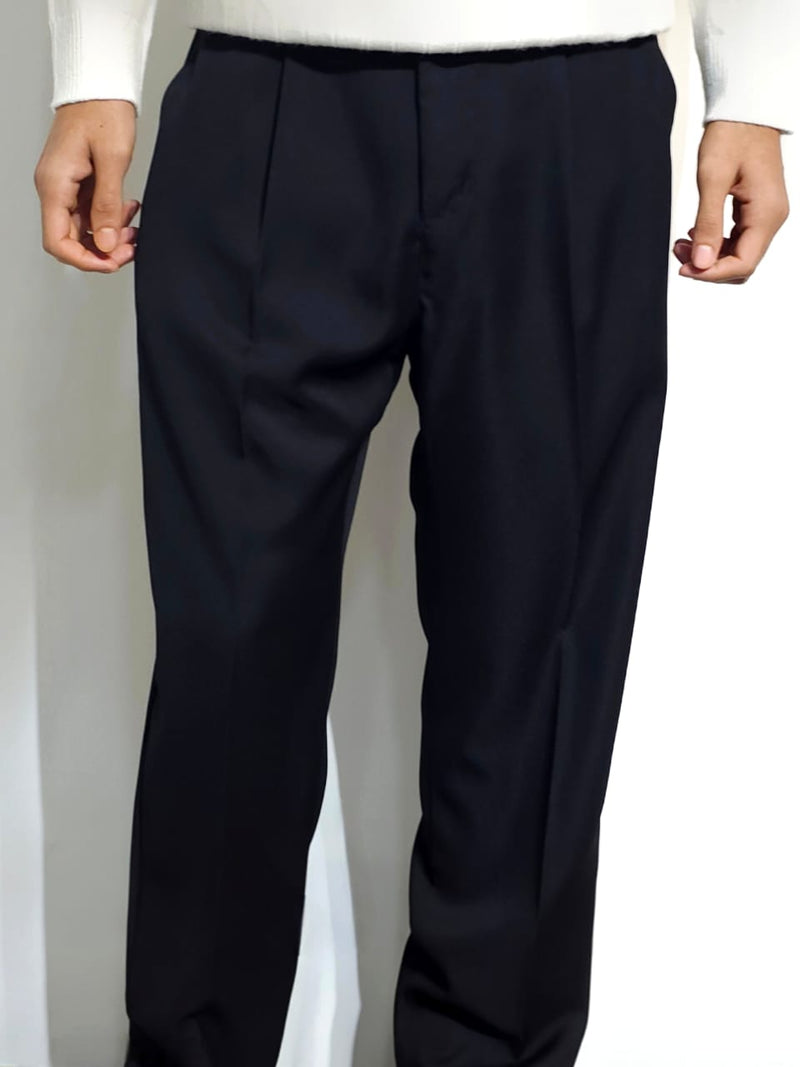 Men's Relaxed Fit Pleated Trousers – Classic Tailored Pants