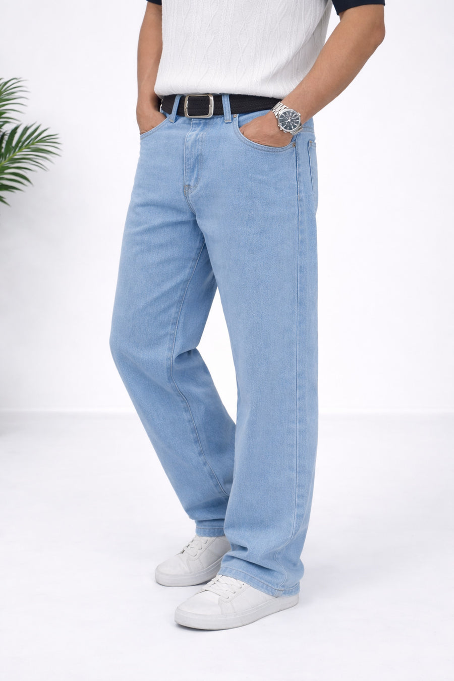 Men’s Light Blue Baggy Fit Jeans
