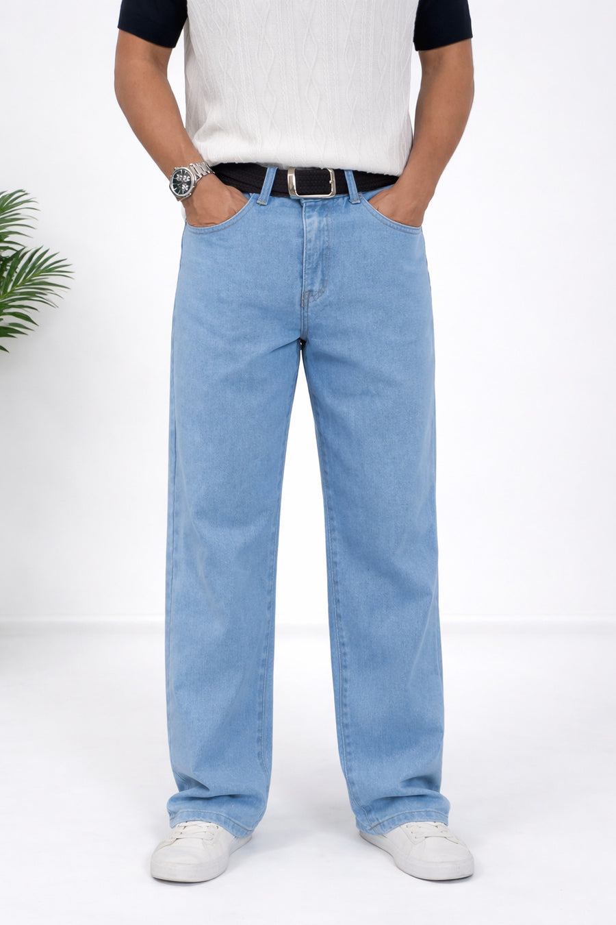 Men’s Light Blue Baggy Fit Jeans