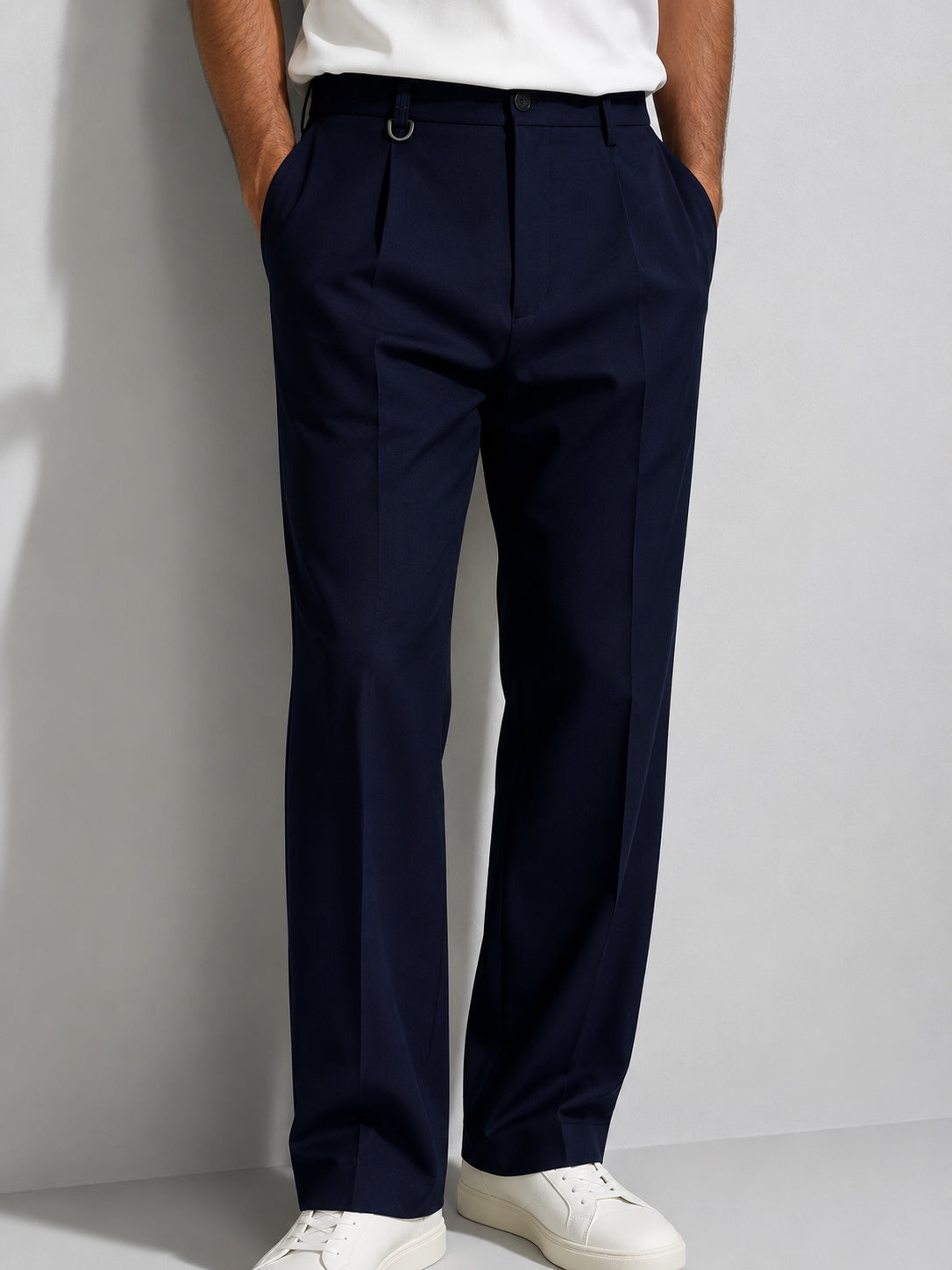 Men's Pleated Tailored Dress Trousers