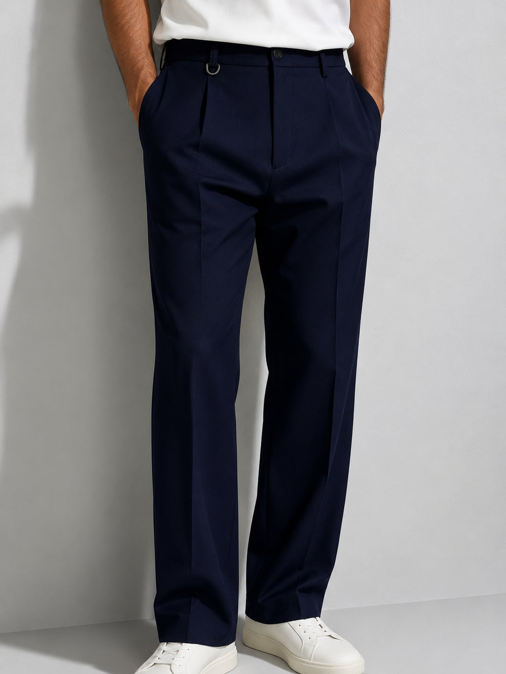 Men's Pleated Tailored Dress Trousers