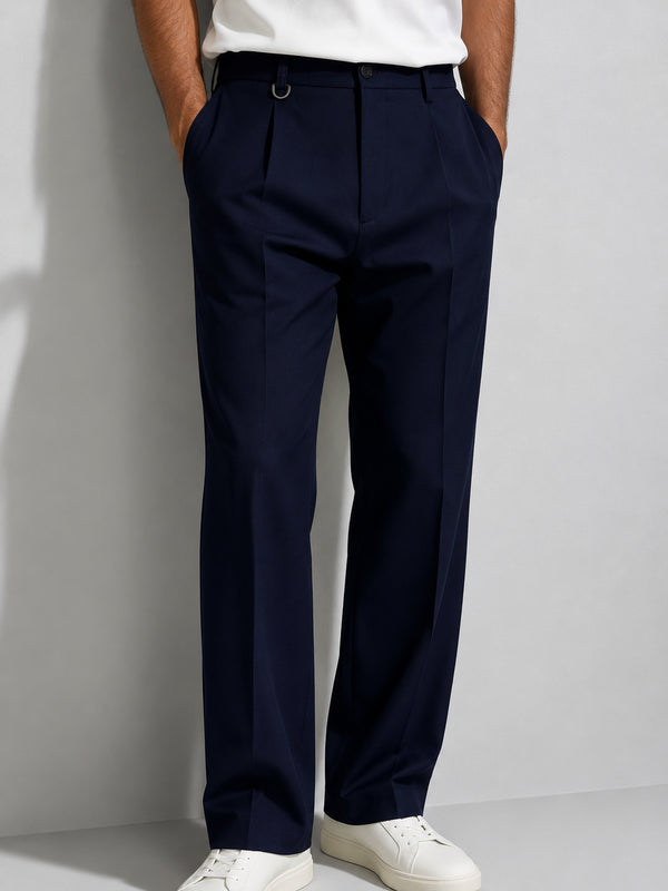 Men's Pleated Tailored Dress Trousers