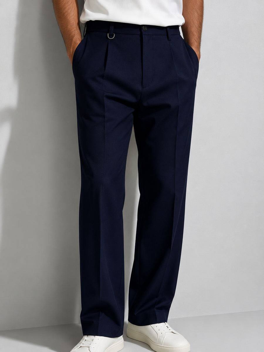 Men's Pleated Tailored Dress Trousers