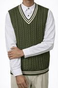 Men’s Cable Knit V-Neck Vest