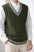 Men’s Cable Knit V-Neck Vest