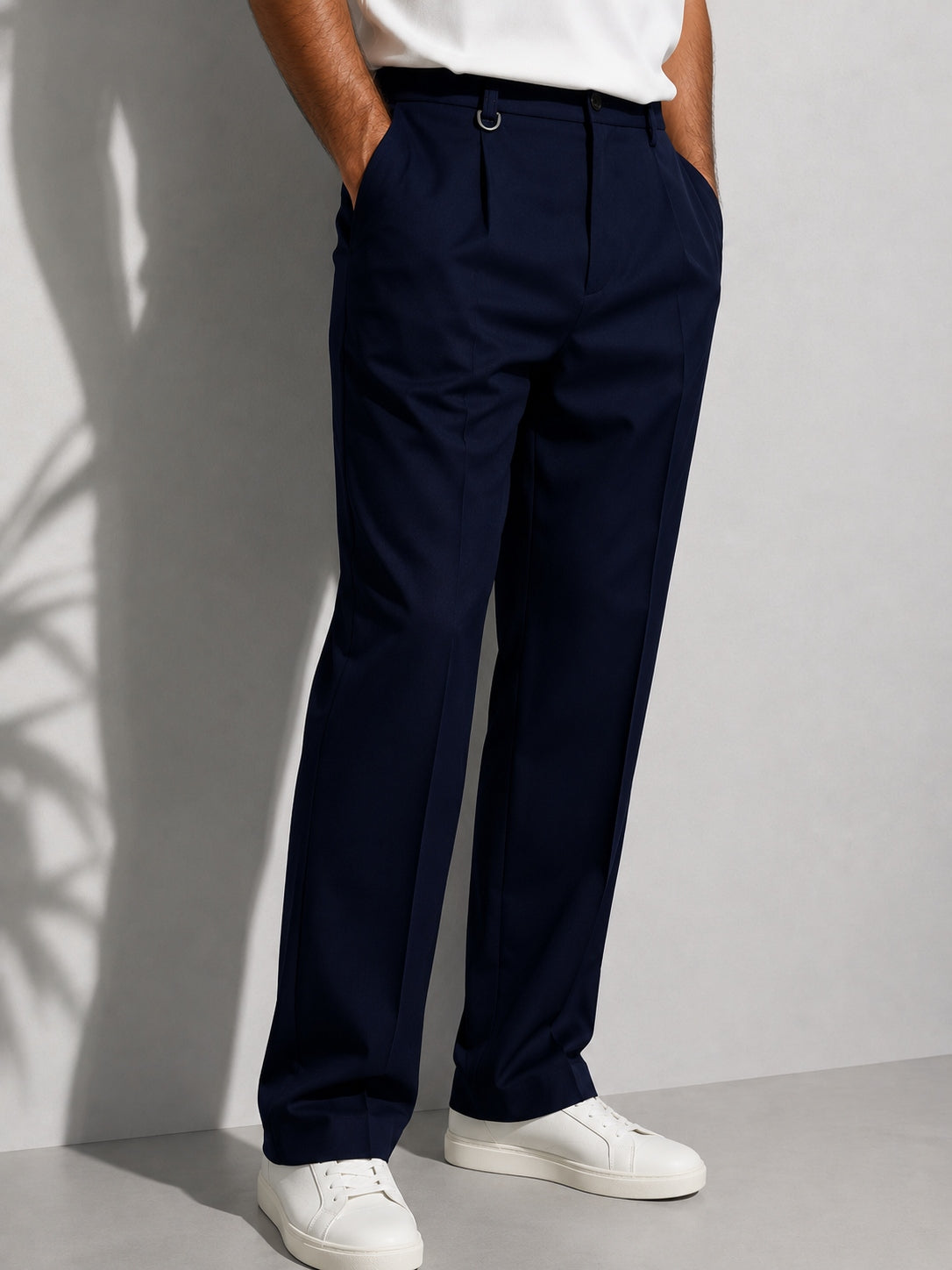 Men's Pleated Tailored Dress Trousers
