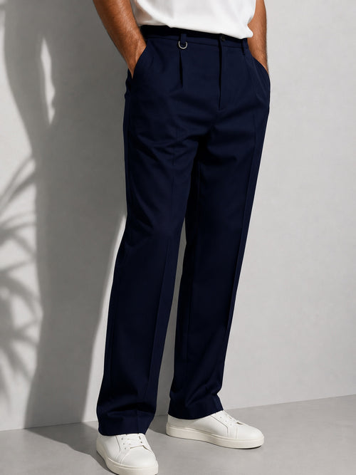 Men's Pleated Tailored Dress Trousers