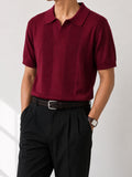 Burgundy Vintage Camp Collar Knit Polo