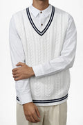 Men’s Cable Knit V-Neck Vest