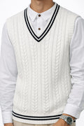 Men’s Cable Knit V-Neck Vest