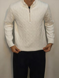Men's Classic Cable Knit Half-Zip Sweater
